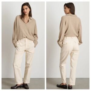 Alex Mill Neil Utility Pant in Herringbone Ecru